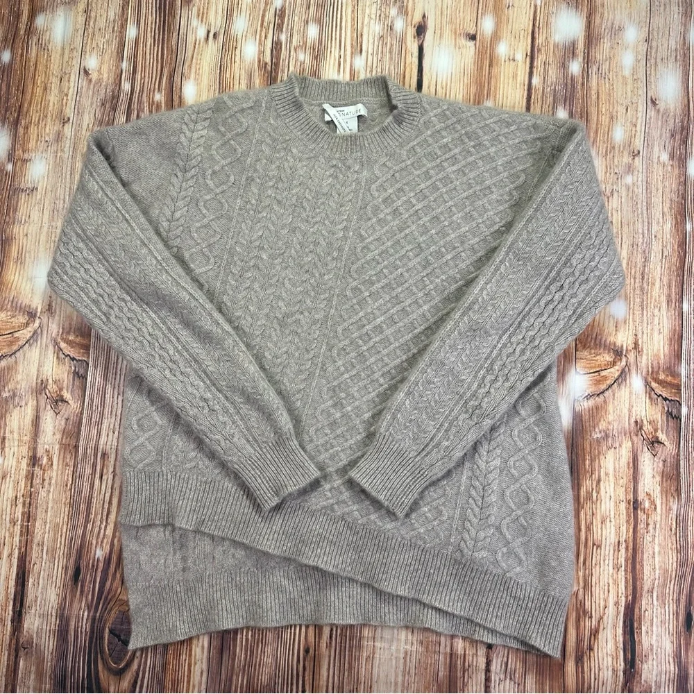 Nordstrom Signature Cashmere Cable Knit Women's Sweater Sz Small 100% Cashmere - Picture 10 of 10